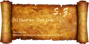 Silberer Zerind névjegykártya